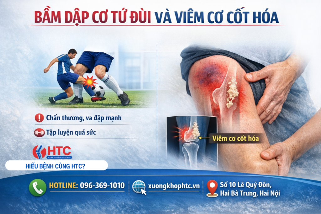 Bầm dập cơ tứ đùi và viêm cơ cốt hóa