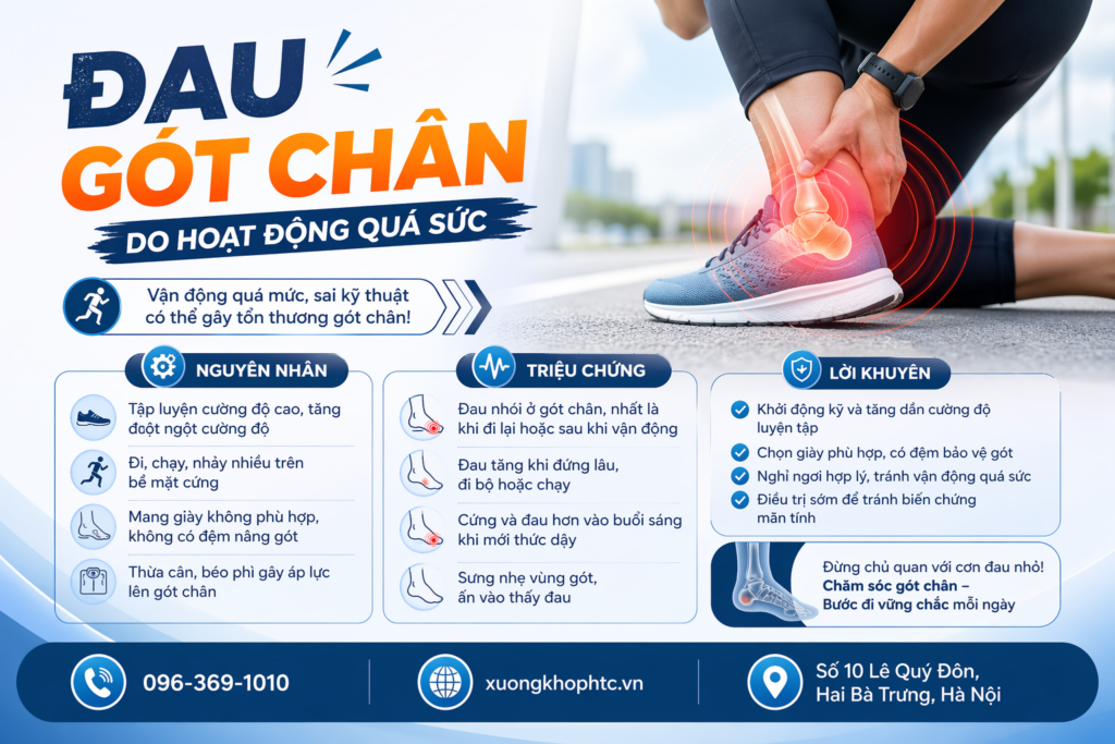 Đau gót chân do hoạt động quá sức