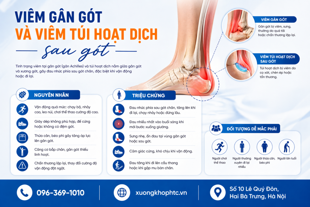Viêm gân gót và viêm túi hoạt dịch sau gót