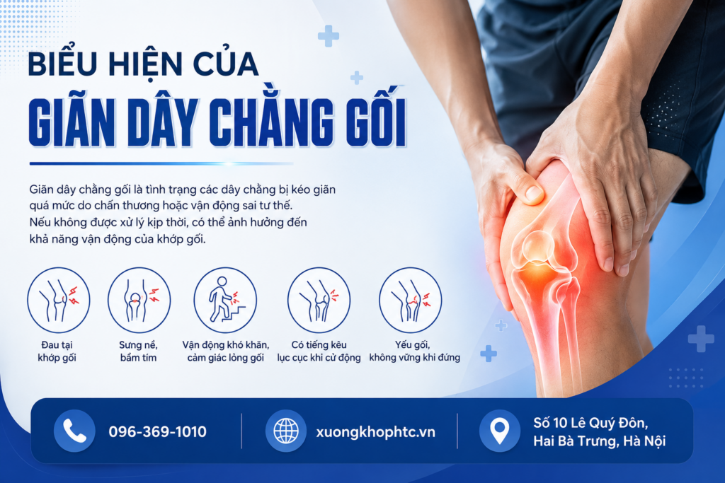 Biểu hiện của giãn dây chằng gối – Đừng chủ quan với cơn đau!