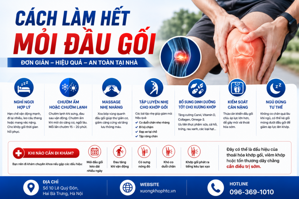 Cách Làm Hết Mỏi Đầu Gối Hiệu Quả