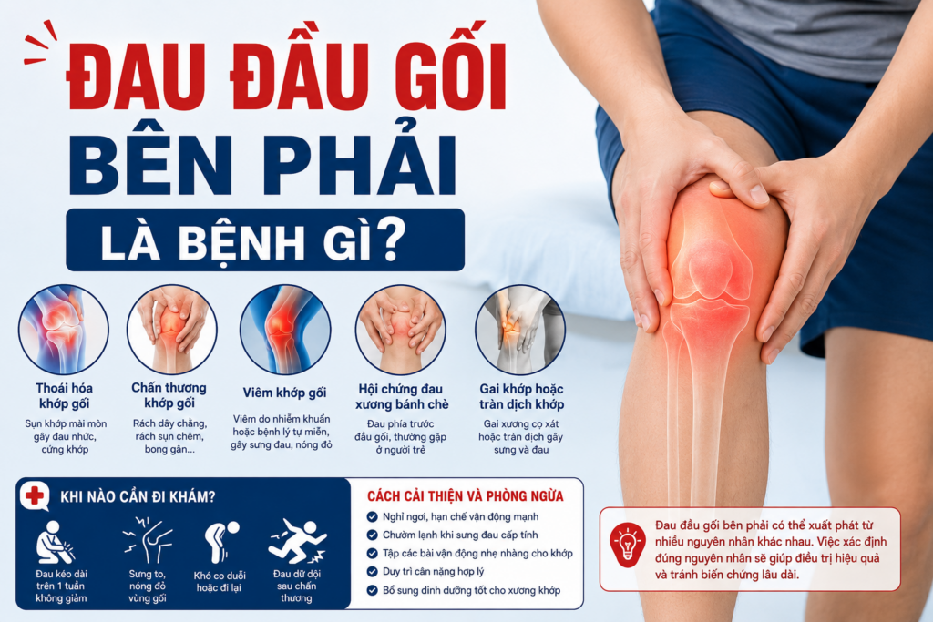 ĐAU ĐẦU GỐI BÊN PHẢI LÀ BỆNH GÌ?