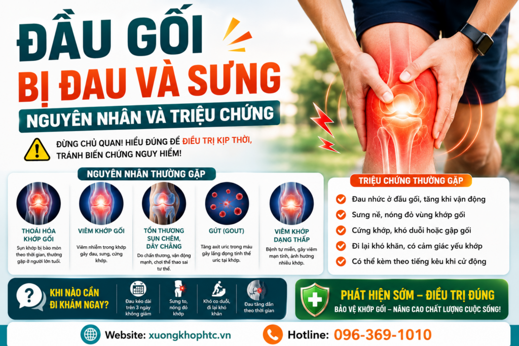 ĐẦU GỐI BỊ ĐAU VÀ SƯNG – NGUYÊN NHÂN VÀ TRIỆU CHỨNG