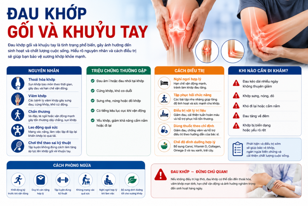 Đau Khớp Gối Và Khuỷu Tay: Nguyên Nhân, Triệu Chứng & Cách Điều Trị