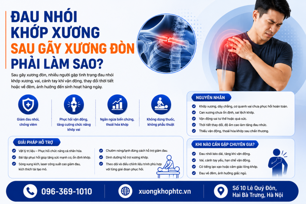 Đau nhói khớp xương sau gãy xương đòn phải làm sao?