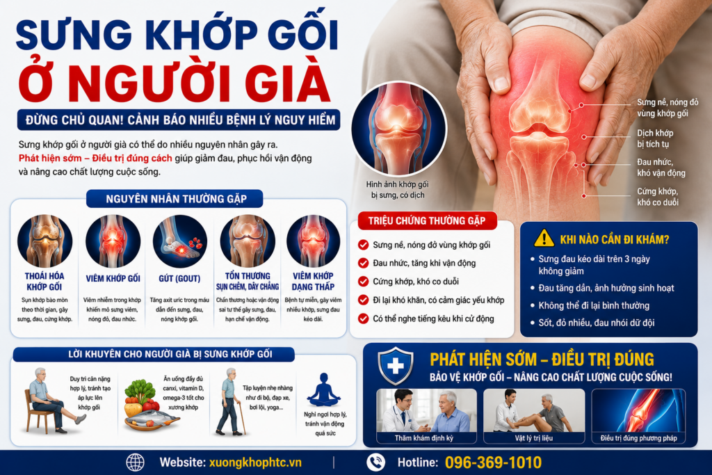 SƯNG KHỚP GỐI Ở NGƯỜI GIÀ – CẢNH BÁO NHIỀU BỆNH LÝ NGUY HIỂM