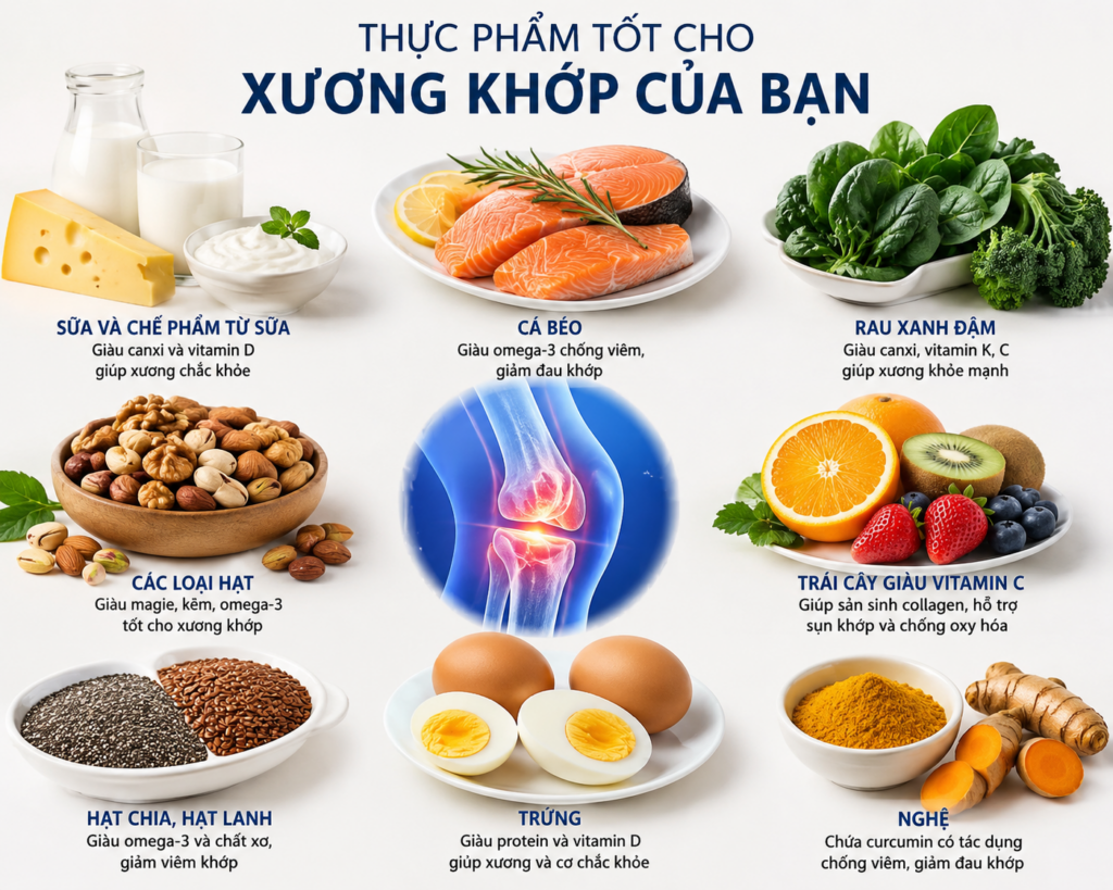 THỰC PHẨM TỐT CHO XƯƠNG KHỚP CỦA BẠN