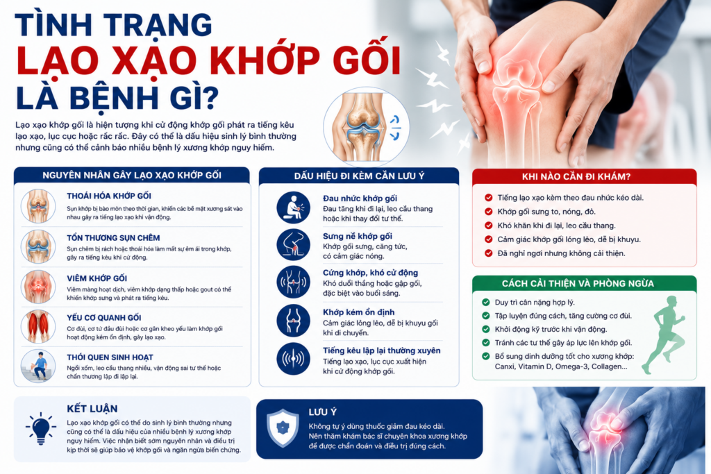 Tình Trạng Lạo Xạo Khớp Gối Là Bệnh Gì?