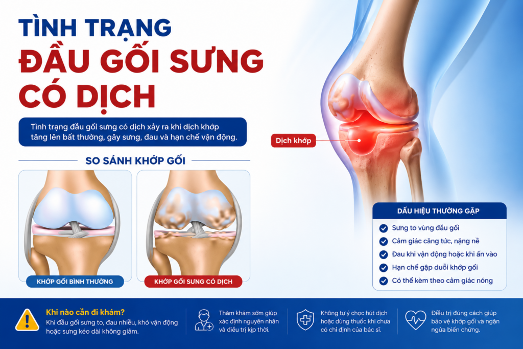 Tình Trạng Đầu Gối Sưng Có Dịch – Nguyên Nhân, Triệu Chứng Và Cách Xử Lý