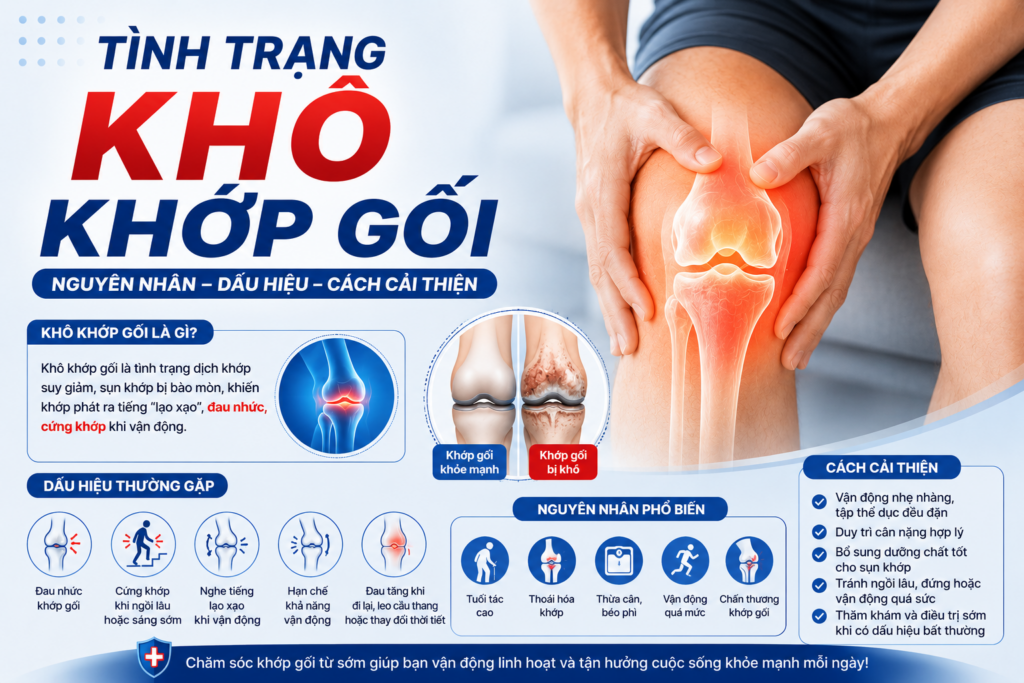 Tình Trạng Khô Khớp Gối – Nguyên Nhân, Dấu Hiệu Và Cách Cải Thiện