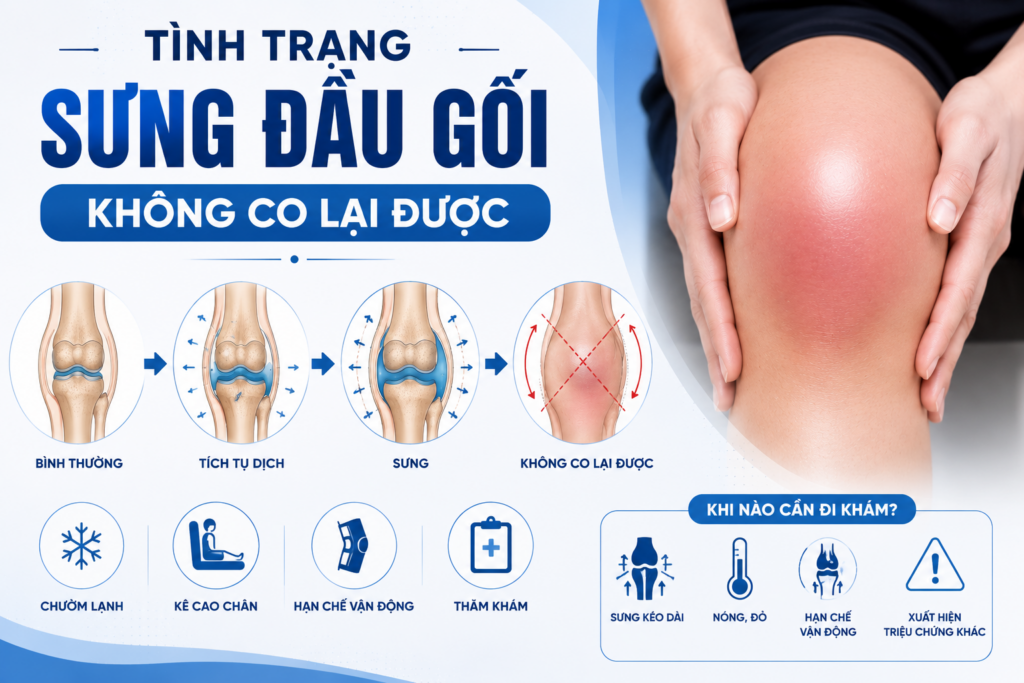 Tình Trạng Sưng Đầu Gối Không Co Lại Được – Nguyên Nhân Và Cách Xử Lý