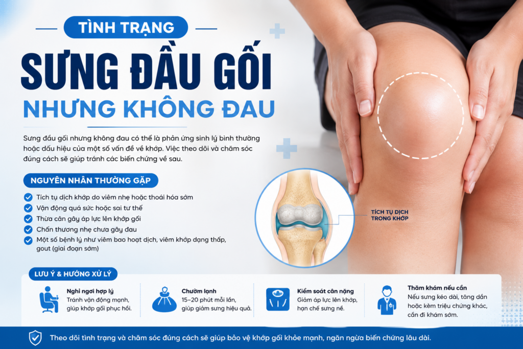 Tình Trạng Sưng Đầu Gối Nhưng Không Đau – Nguyên Nhân Và Cách Xử Lý