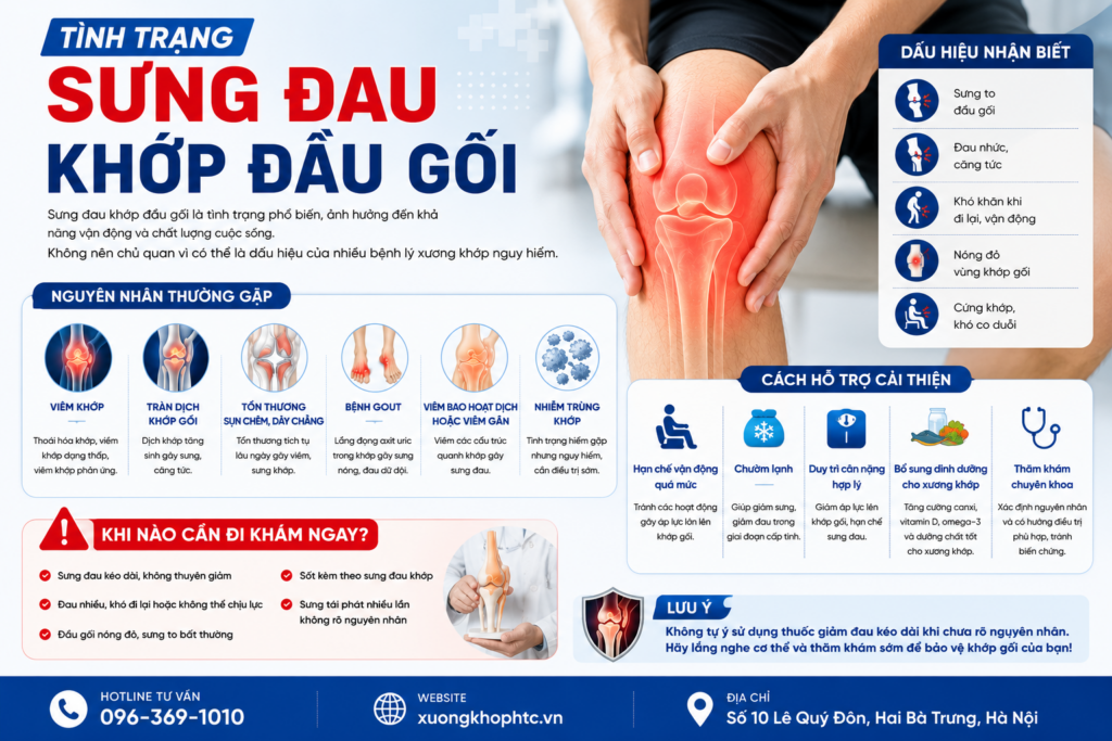 Tình Trạng Sưng Đau Khớp Đầu Gối – Nguyên Nhân Và Cách Xử Lý Hiệu Quả