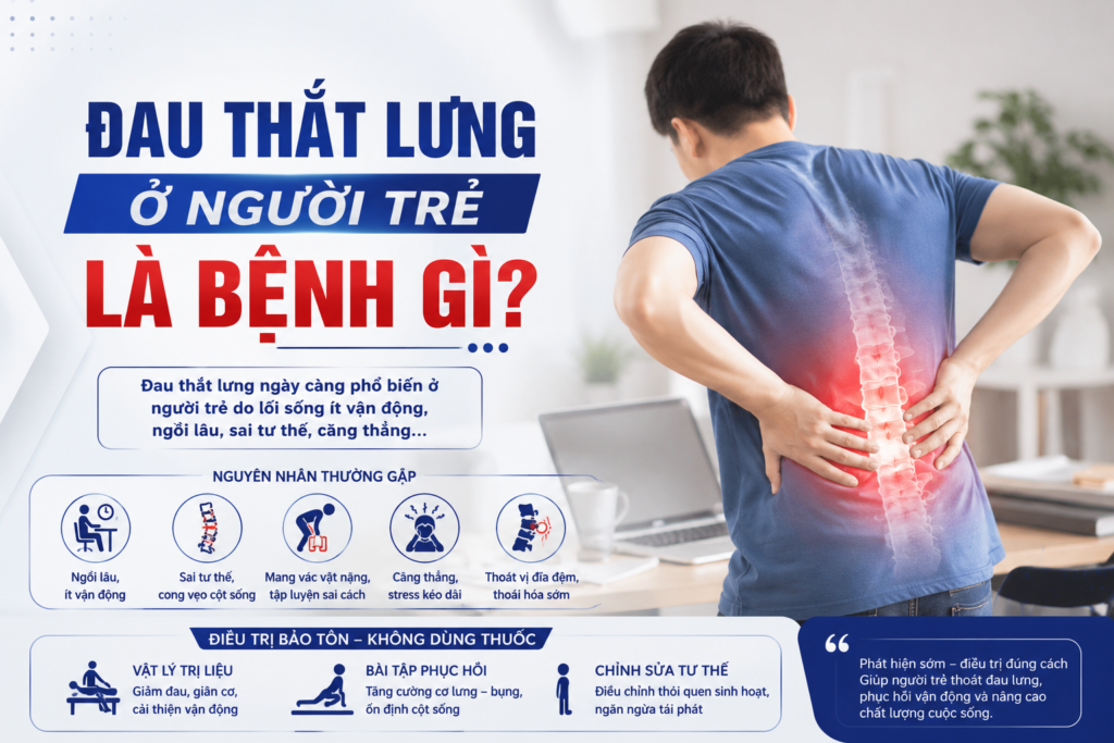 Đau thắt lưng ở người trẻ là bệnh gì? Nguyên nhân và cách cải thiện hiệu quả