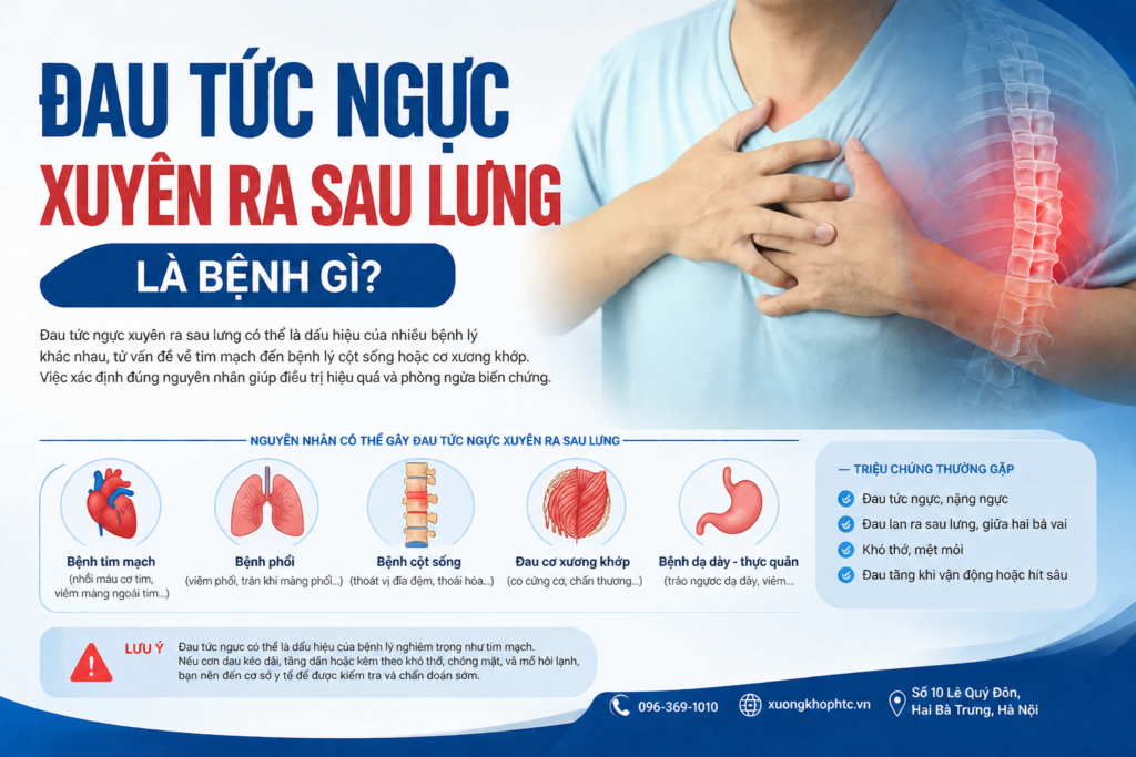 Đau tức ngực xuyên ra sau lưng là bệnh gì? Nguyên nhân, dấu hiệu và cách xử trí