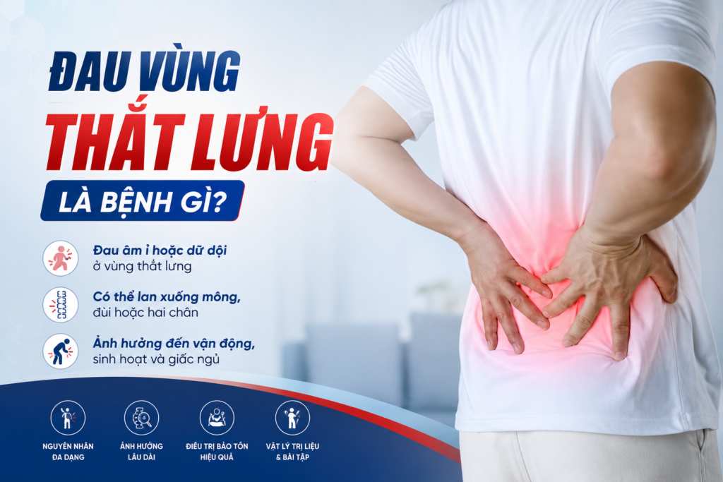 Đau vùng thắt lưng là bệnh gì? Nguyên nhân, dấu hiệu và cách cải thiện