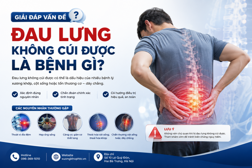 Giải đáp tình trạng đau lưng không cúi được là bệnh gì?
