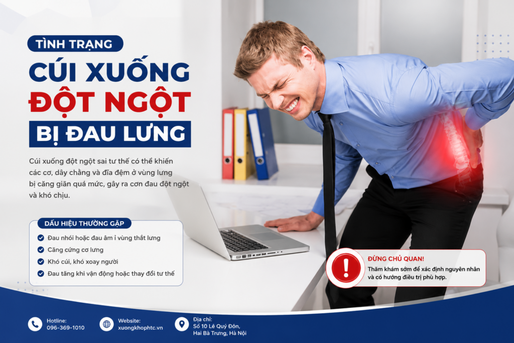 Tình trạng cúi xuống đột ngột bị đau lưng – Nguyên nhân không nên chủ quan