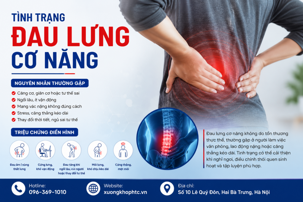 Tình trạng đau lưng cơ năng: Nguyên nhân, triệu chứng & Cách điều trị