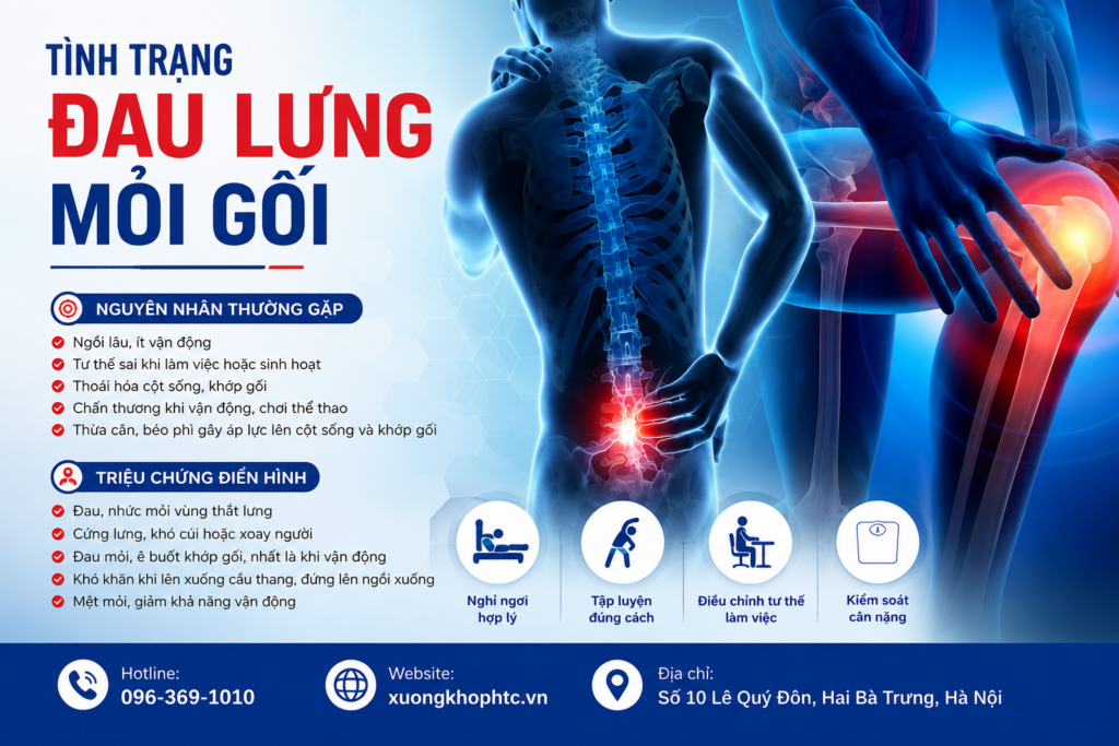 Tình trạng đau lưng mỏi gối: Nguyên nhân, triệu chứng & Cách điều trị