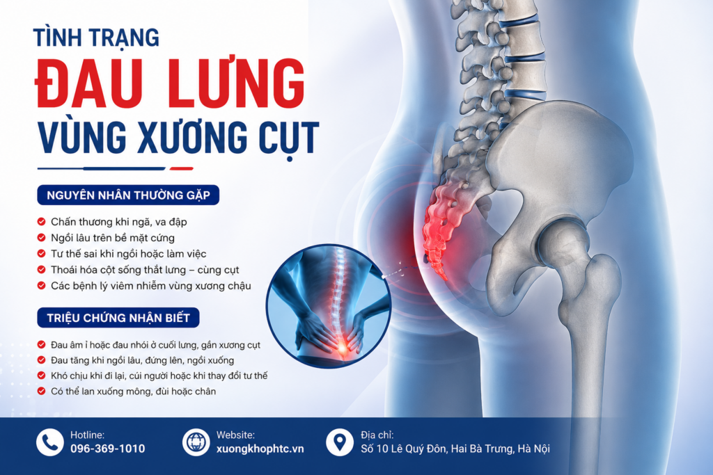 Tình trạng đau lưng vùng xương cụt: Nguyên nhân, triệu chứng & Cách điều trị