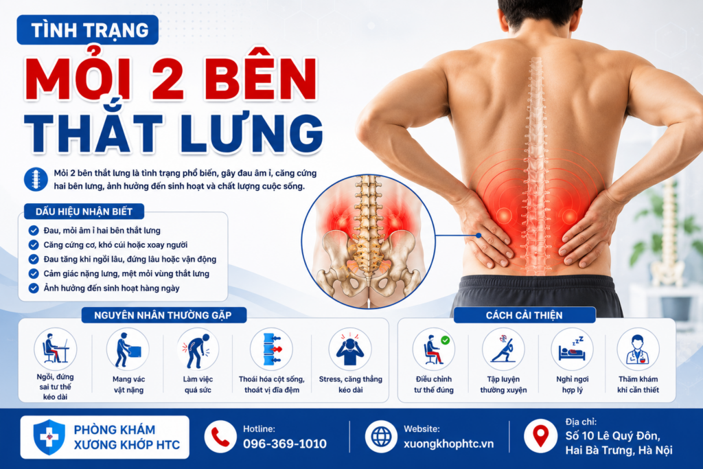 Tình trạng mỏi 2 bên thắt lưng: Nguyên nhân, dấu hiệu và cách cải thiện