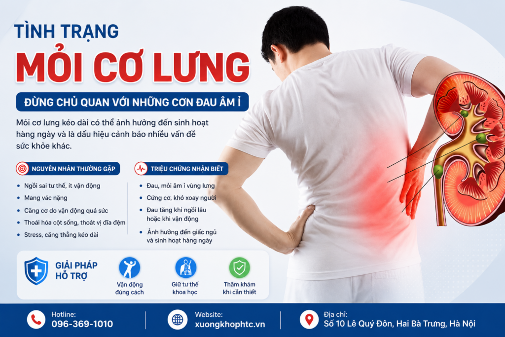 Tình trạng mỏi cơ lưng: Nguyên nhân, dấu hiệu và cách cải thiện hiệu quả