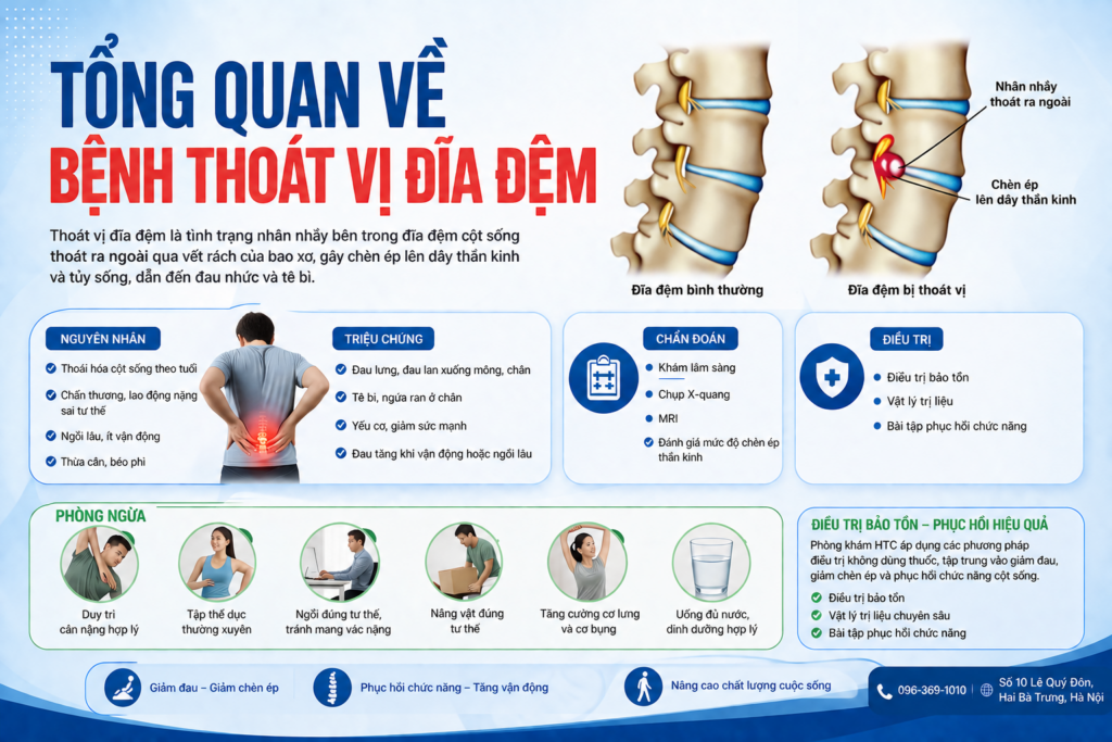 Tổng quan về bệnh thoát vị đĩa đệm: Nguyên nhân, triệu chứng và phương pháp điều trị