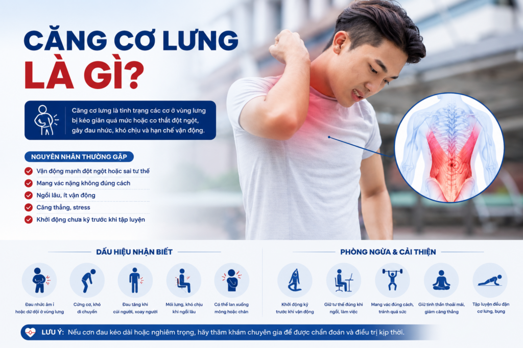 Căng cơ lưng là gì? Nguyên nhân, dấu hiệu và cách cải thiện