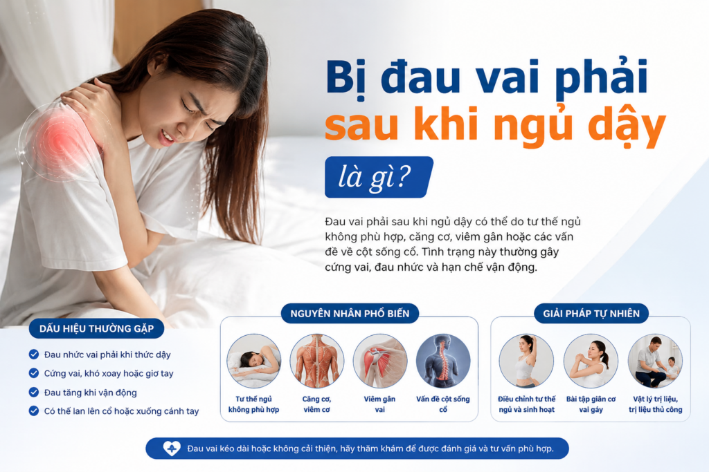 Bị đau vai phải sau khi ngủ dậy là gì?