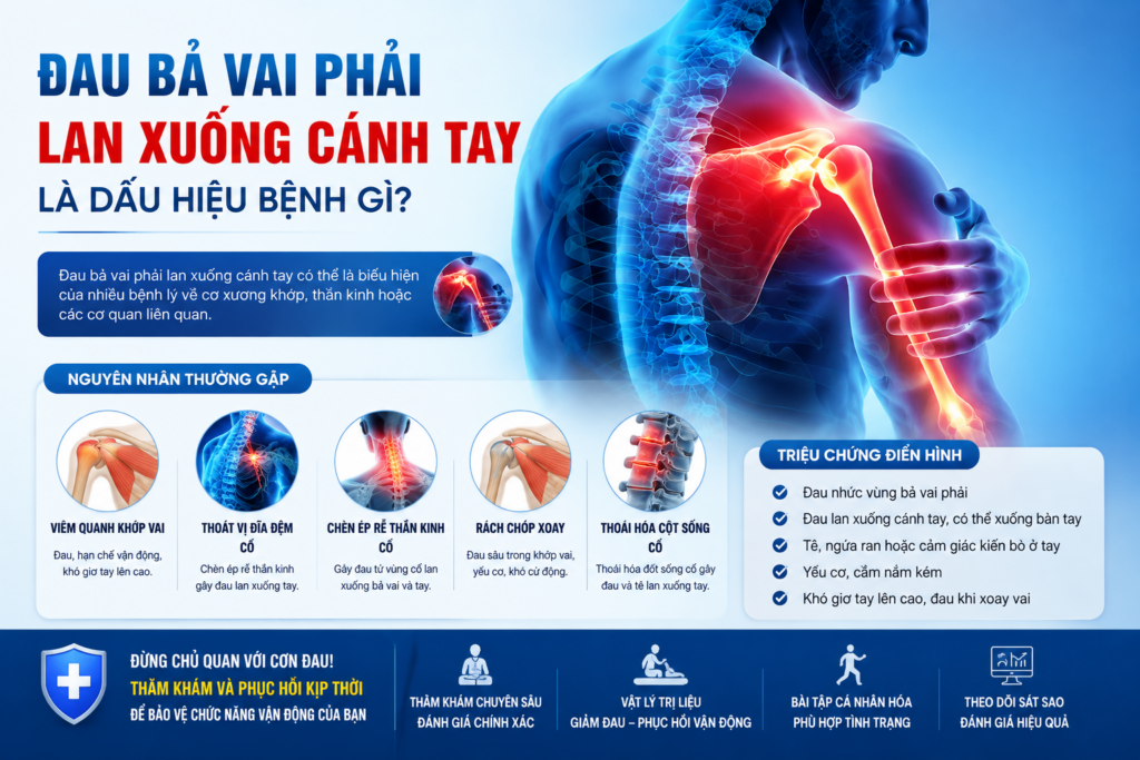 Đau Bả Vai Phải Lan Xuống Cánh Tay Là Dấu Hiệu Bệnh Gì?