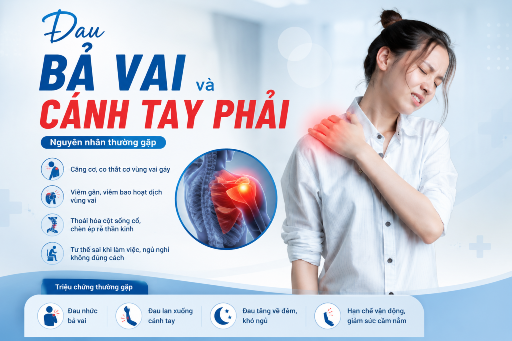 Đau bả vai và cánh tay phải là dấu hiệu của bệnh gì?