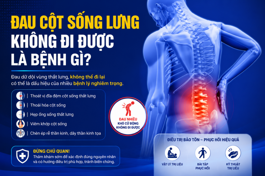 Đau cột sống lưng không đi được là bệnh gì?