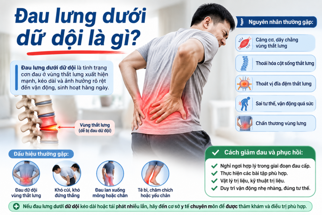 Đau lưng dưới dữ dội là gì?
