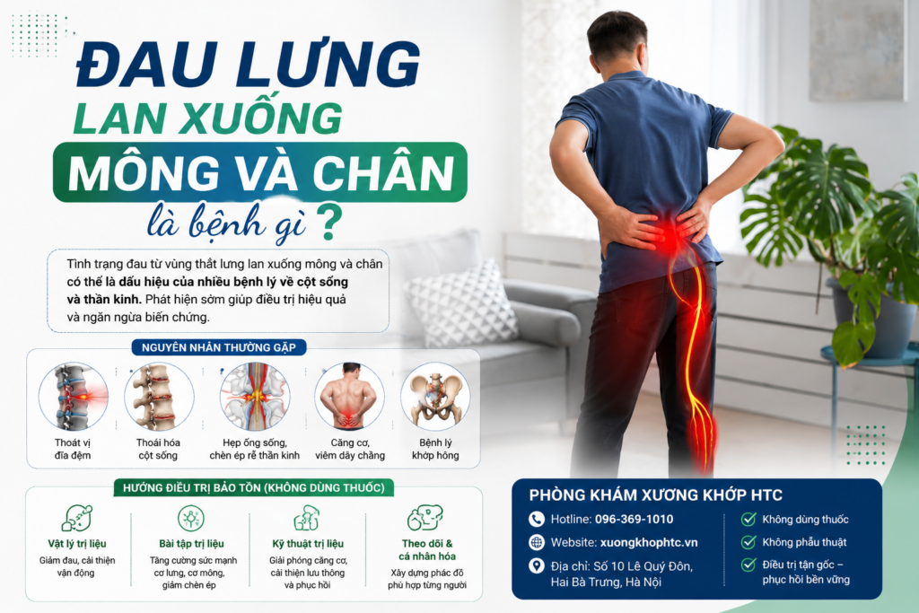 Đau lưng lan xuống mông và chân là bệnh gì? Dấu hiệu cảnh báo không nên chủ quan