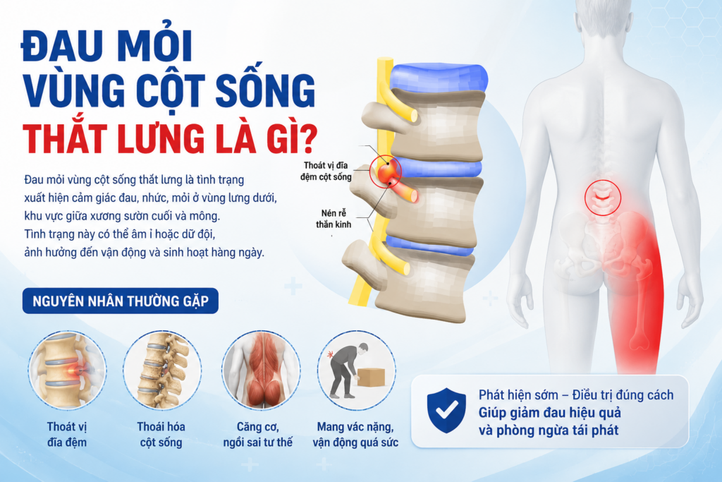 Đau mỏi vùng cột sống thắt lưng là gì?