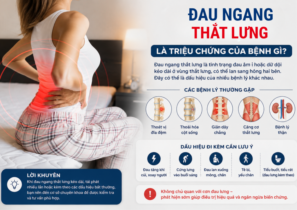 Đau ngang thắt lưng là triệu chứng của bệnh gì?