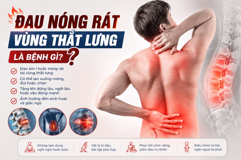 Đau nóng rát vùng thắt lưng là bệnh gì? Những nguyên nhân không nên chủ quan