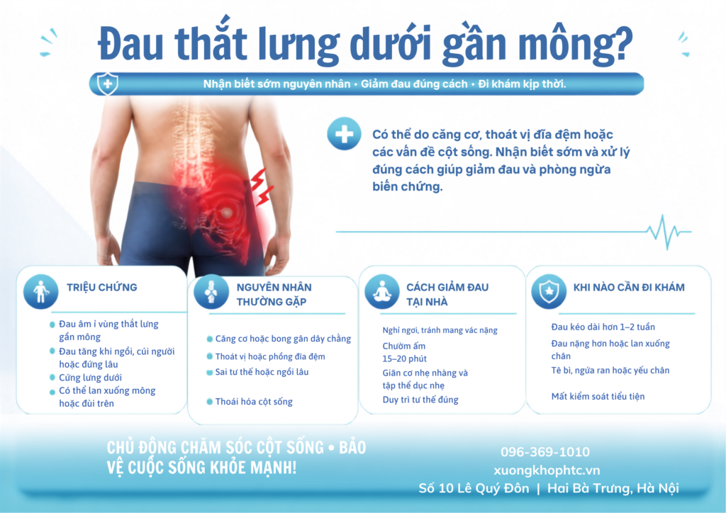 Đau thắt lưng dưới gần mông là gì?