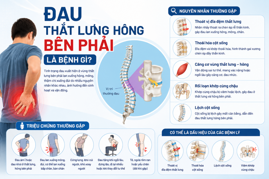 Đau thắt lưng hông bên phải là bệnh gì?