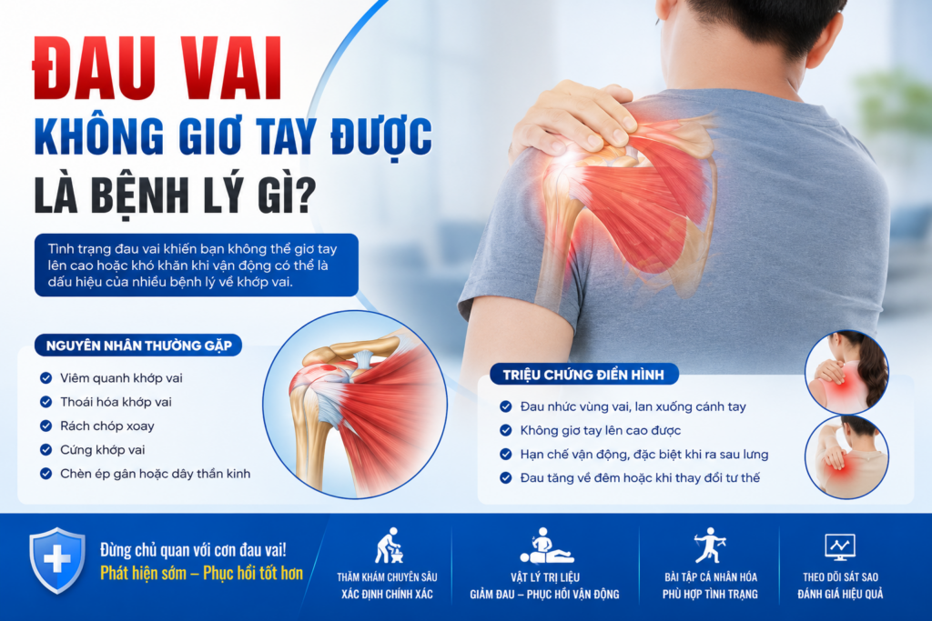 Đau Vai Không Giơ Tay Được Là Bệnh Lý Gì?