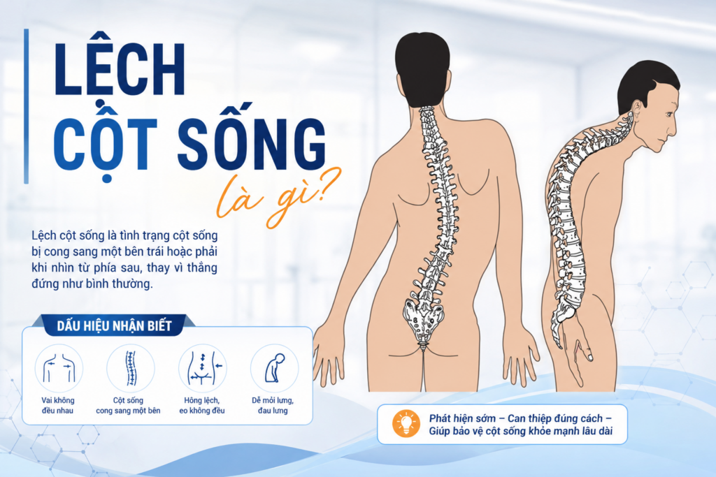 Lệch cột sống là gì? Nguyên nhân, dấu hiệu và hướng xử lý
