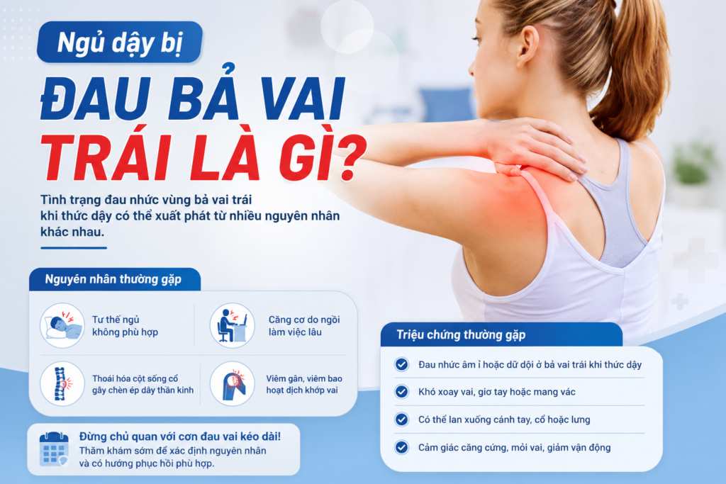 Ngủ dậy bị đau bả vai trái là gì?