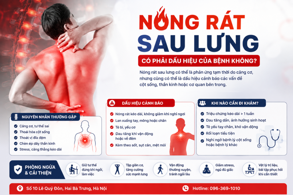 Nóng rát sau lưng có phải dấu hiệu của bệnh không?