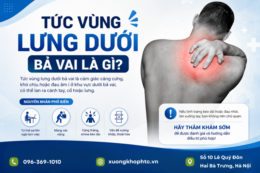 Tức vùng lưng dưới bả vai là gì?