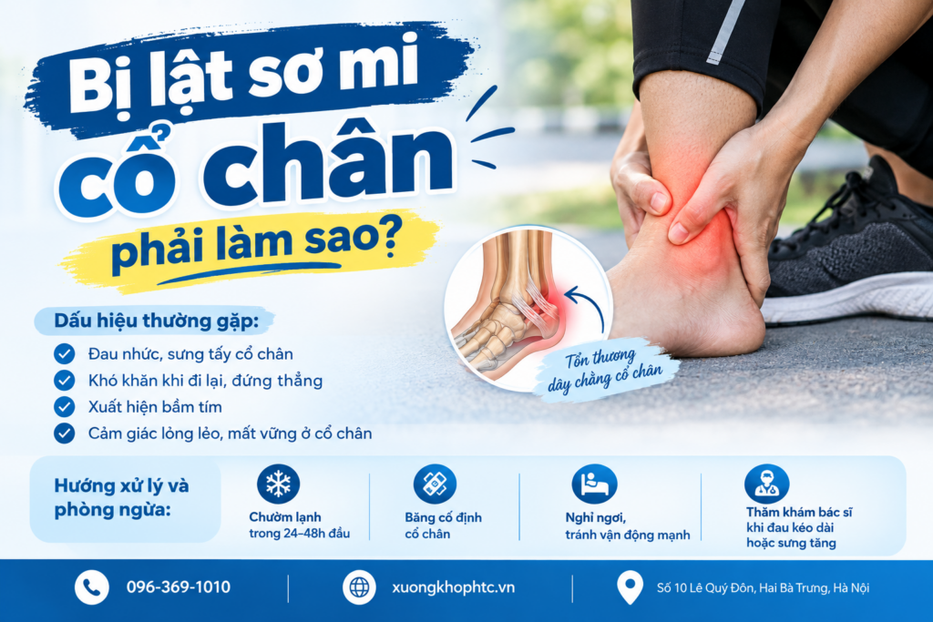 Bị lật sơ mi cổ chân phải làm sao? Dấu hiệu và cách xử lý
