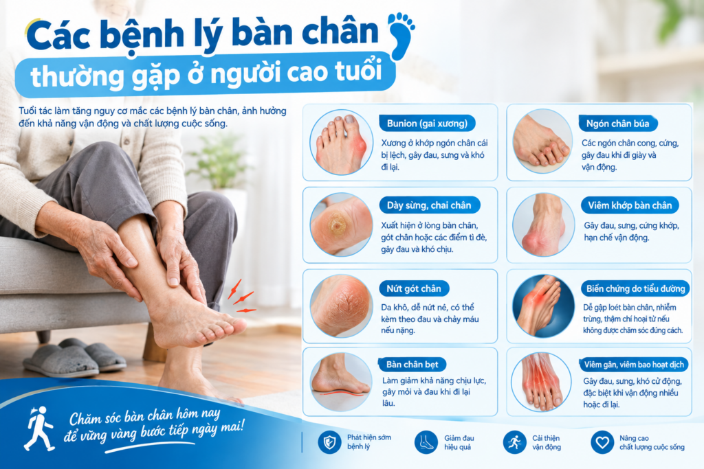 Các bệnh lý bàn chân thường gặp ở người cao tuổi