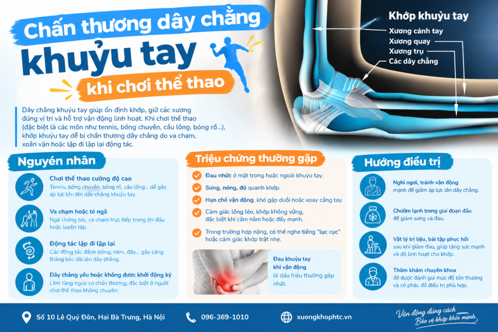 Chấn thương dây chằng khuỷu tay khi chơi thể thao