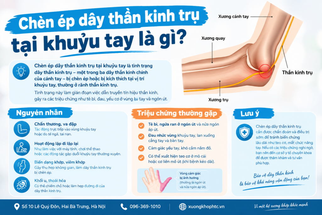 Chèn ép dây thần kinh trụ tại khuỷu tay là gì?