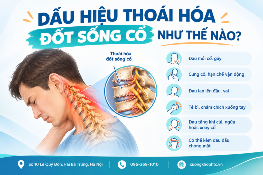 Dấu hiệu thoái hóa đốt sống cổ như thế nào?